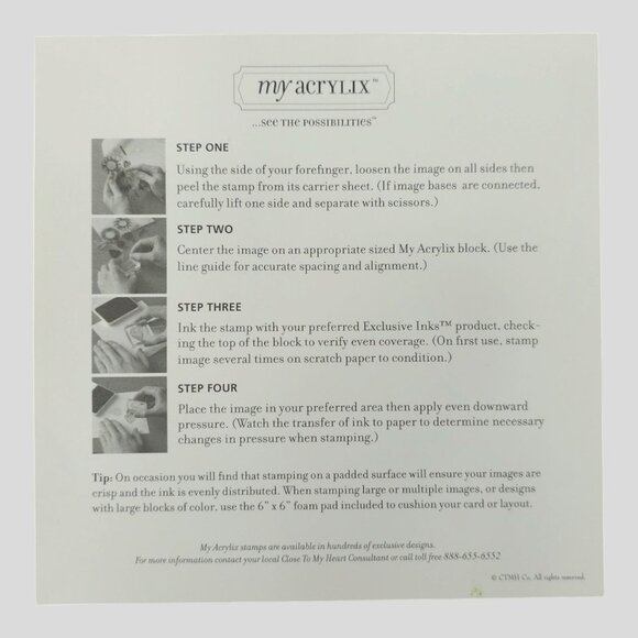 Close To My Heart My Acrylix Stamp Set Happy Easter D1085 Eggs Flowers - Picture 4 of 4